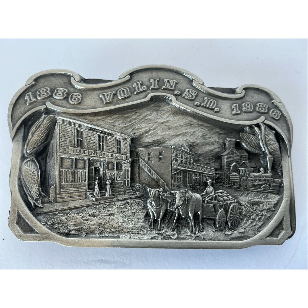 Volin SD 1886 1986 Pewter Belt Buckle Limited Edition Western Americana - Picture 2 of 8